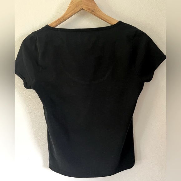 J. Crew Organic Slub Size Small Black Short Sleeve Scoop Neck T-shirt - Picture 7 of 7